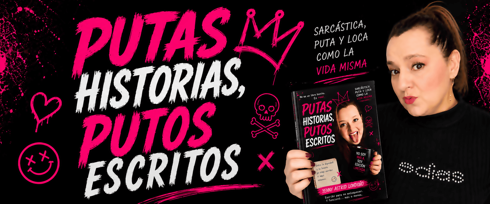 Yenny Astrid Londoño con su libro Putas historias, putos escritos