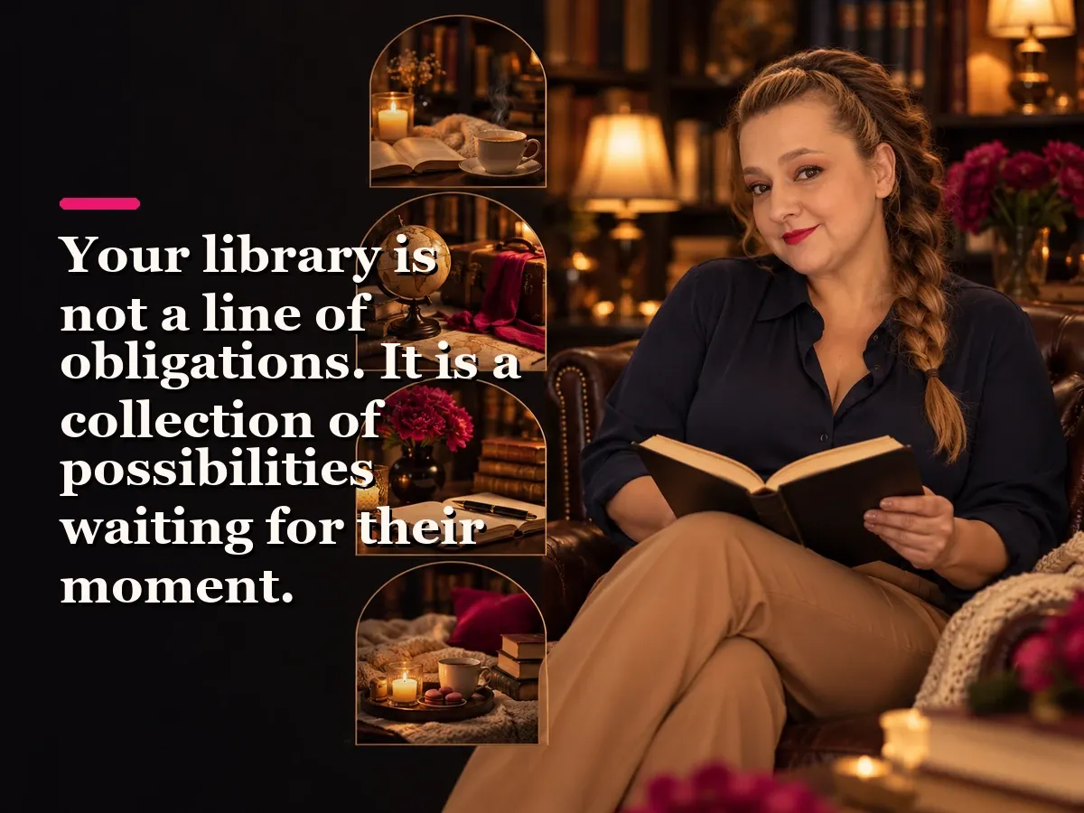 Yenny Astrid Londoño in an editorial image about How to Choose What Book to Read Based on Your Mood.