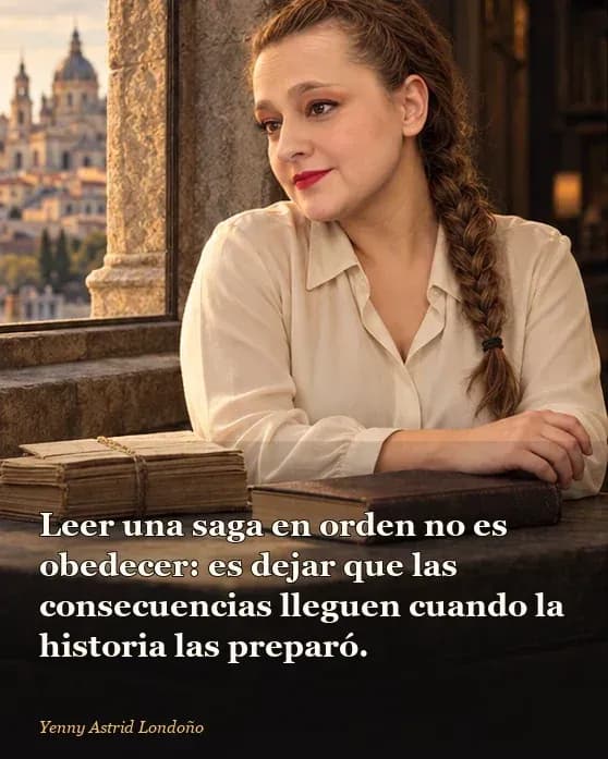 Imagen del artículo «Libros de Carmen Mola: en qué orden leer a Elena Blanco y por cuál novela empezar», escrito por Yenny Astrid Londoño. Yenny coloca los expedientes de la saga en orden y deja una novela histórica aparte; frase: “Leer una saga en orden no