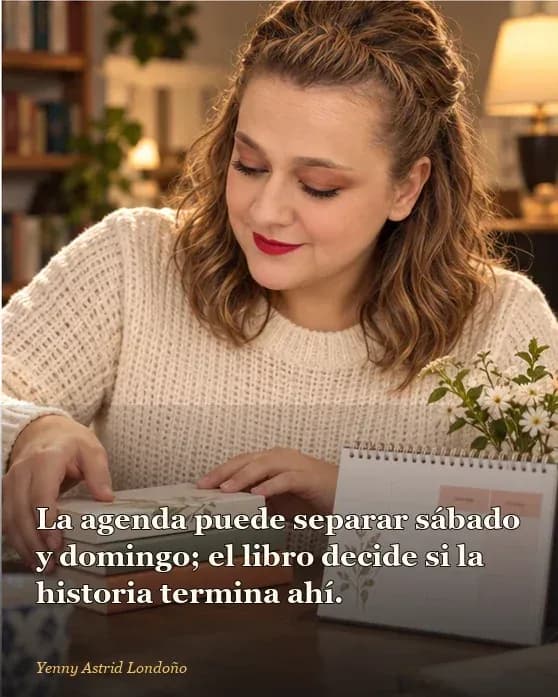 Imagen del artículo «Libros cortos para leer en un fin de semana: ocho historias sin mudanza literaria», escrito por Yenny Astrid Londoño. Yenny deja una pila de novelas breves junto a su agenda del fin de semana y escoge la siguiente lectura.