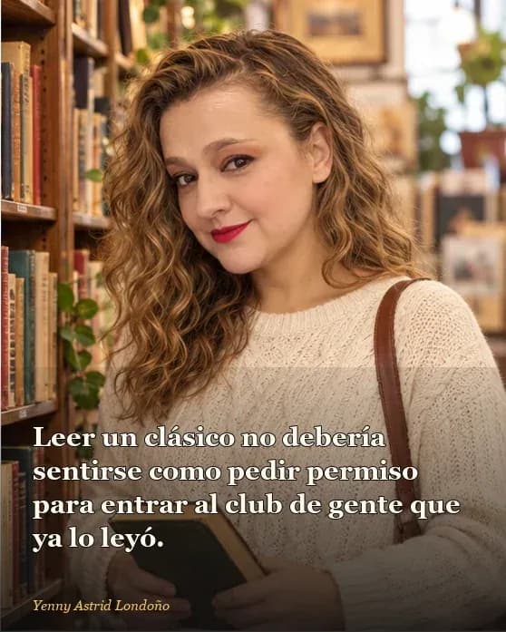 Imagen del artículo «Clásicos fáciles para empezar: siete libros sin examen de admisión», escrito por Yenny Astrid Londoño. Yenny compara dos clásicos breves y marca con un lápiz cuál quiere leer primero.
