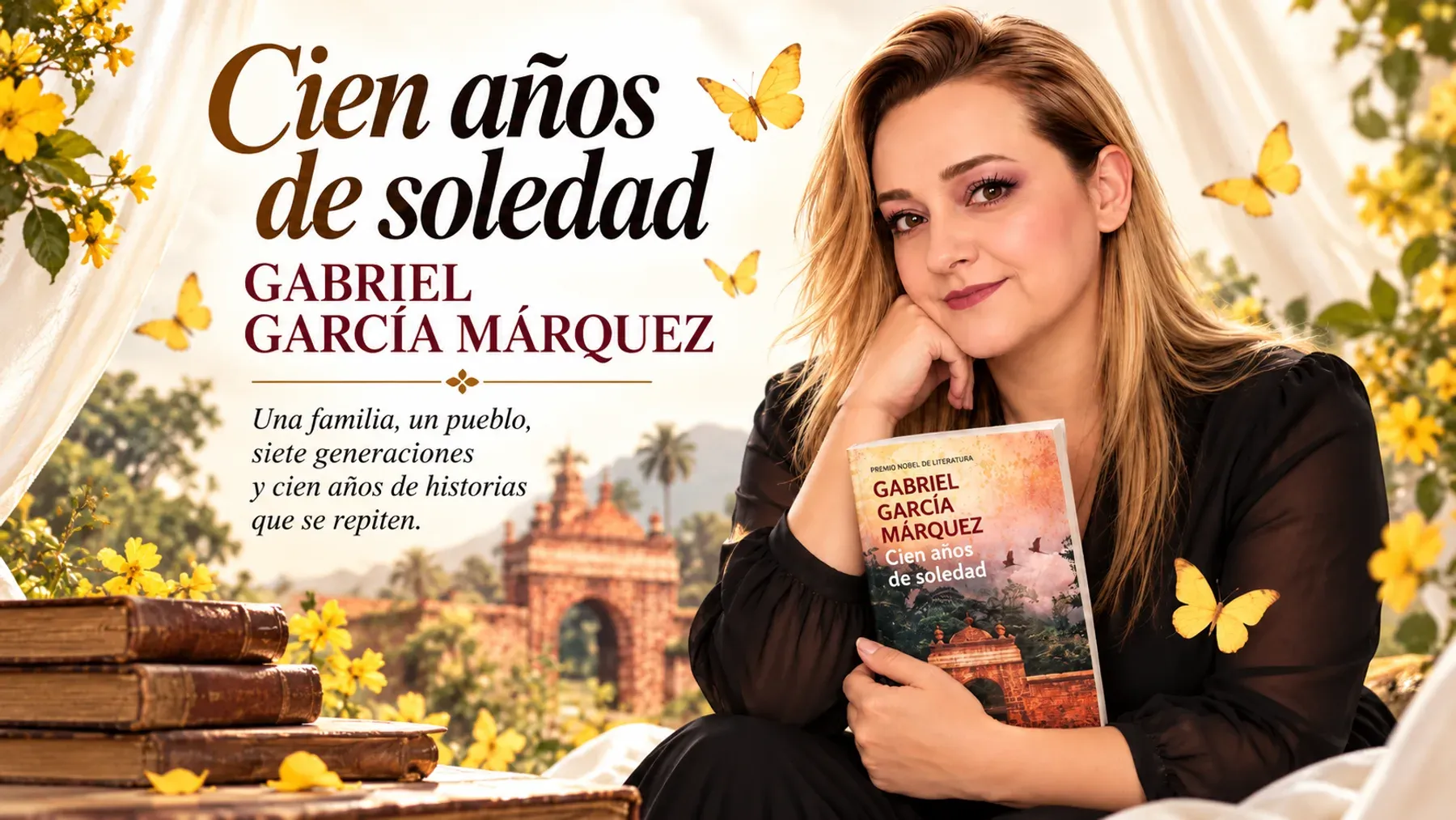 Cover image for Yenny Astrid Londoño’s review of “One Hundred Years of Solitude”. Review image for One Hundred Years of Solitude by Gabriel García Márquez, book cover.