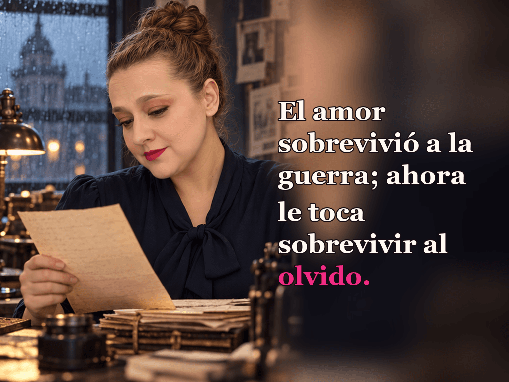 Imagen de la reseña del libro «Promesas crueles», escrita por Yenny Astrid Londoño. Ilustración de Promesas crueles, de Rebecca Ross, con un texto superpuesto: «El amor sobrevivió a la guerra; ahora le toca sobrevivir al olvido».