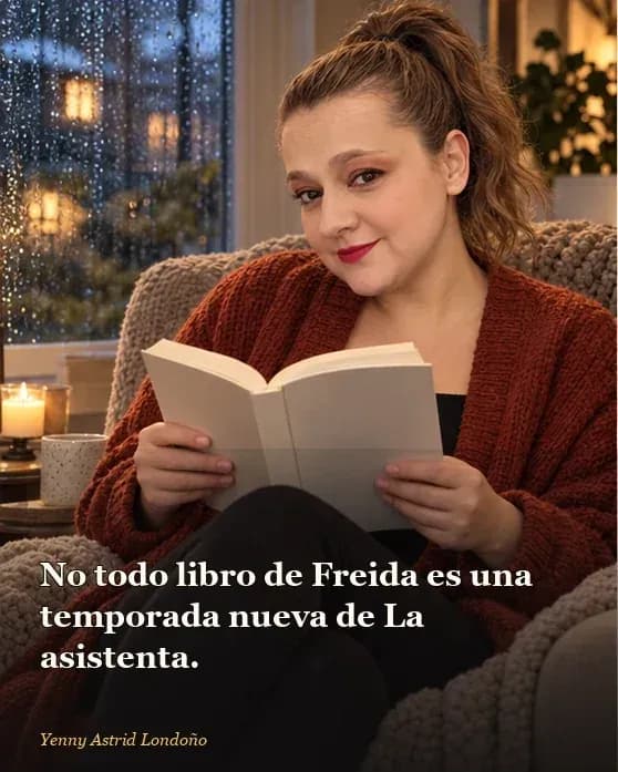 Imagen del artículo «Mejores libros de Freida McFadden y en qué orden leerlos», escrito por Yenny Astrid Londoño. Yenny compara cuatro expedientes de thriller y aparta el de la criada; frase: “No todo libro de Freida es una temporada