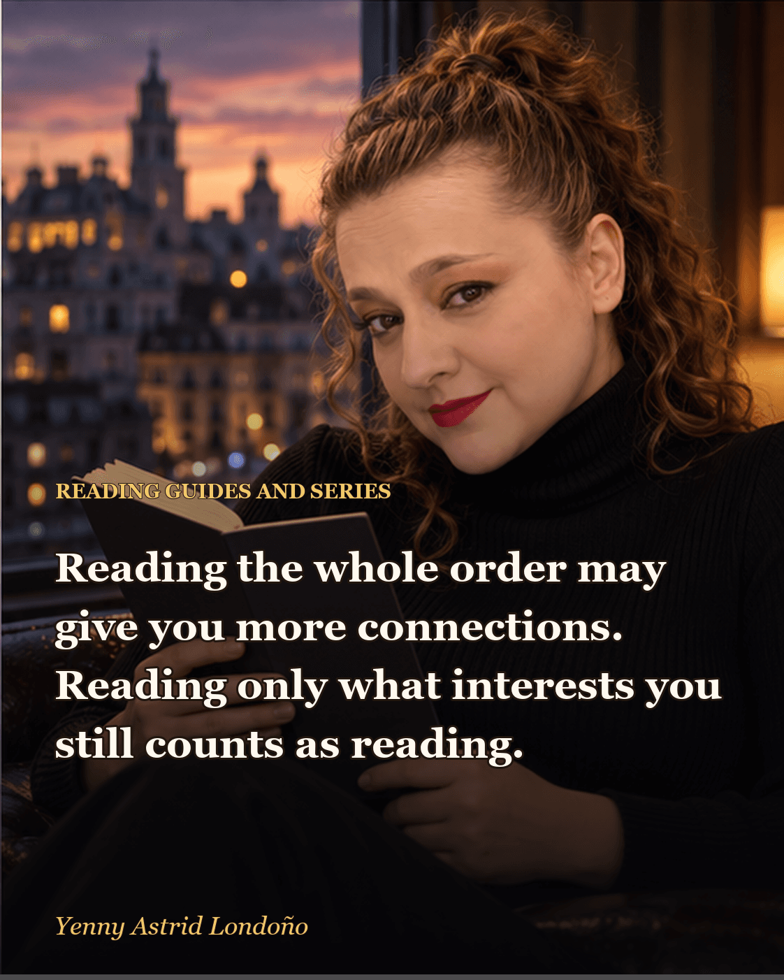 Image from “Red Queen Books in Order: Where to Begin Without Turning It Into a Thesis,” written by Yenny Astrid Londoño. Yenny closing a connection board and taking only the book she wants to read.