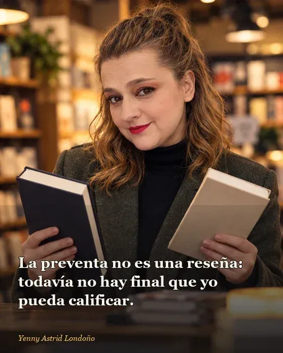Imagen del artículo «Mejores libros de Javier Castillo: por cuál empezar sin perderte entre los giros», escrito por Yenny Astrid Londoño. Yenny cierra una libreta de investigación mientras deja a un lado la etiqueta de preventa y conserva el libro pendiente.