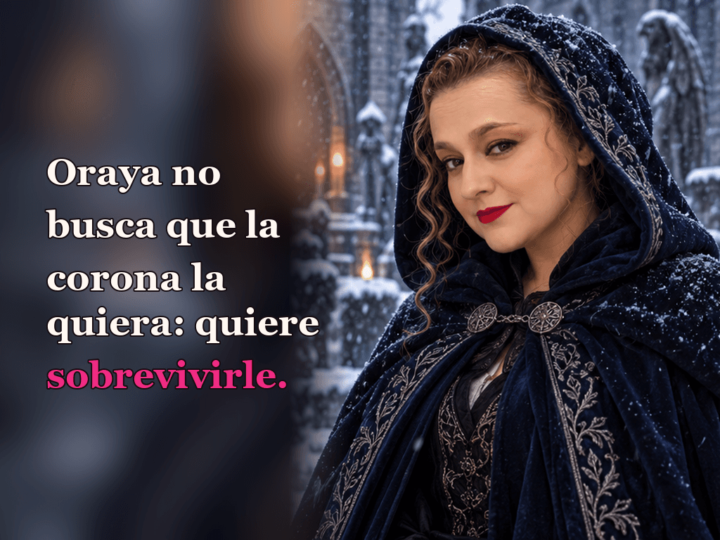 Imagen de la reseña del libro «The Serpent and the Wings of Night», escrita por Yenny Astrid Londoño. Ilustración de The Serpent and the Wings of Night, de Carissa Broadbent, con un texto superpuesto: «Oraya no busca que la corona la quiera: quiere sobrevivirle».