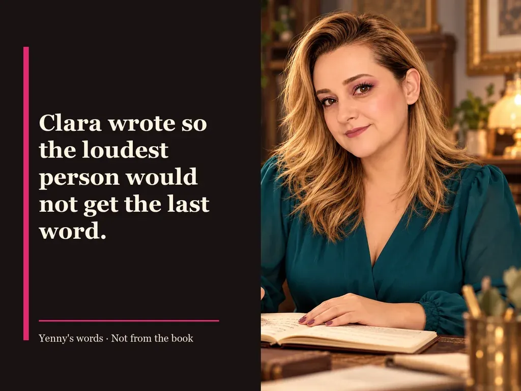 Image from Yenny Astrid Londoño’s review of “The House of the Spirits”. Illustration of La casa de los espíritus, by Isabel Allende, with overlaid text: «Clara wrote so the loudest person would not get the last word.»