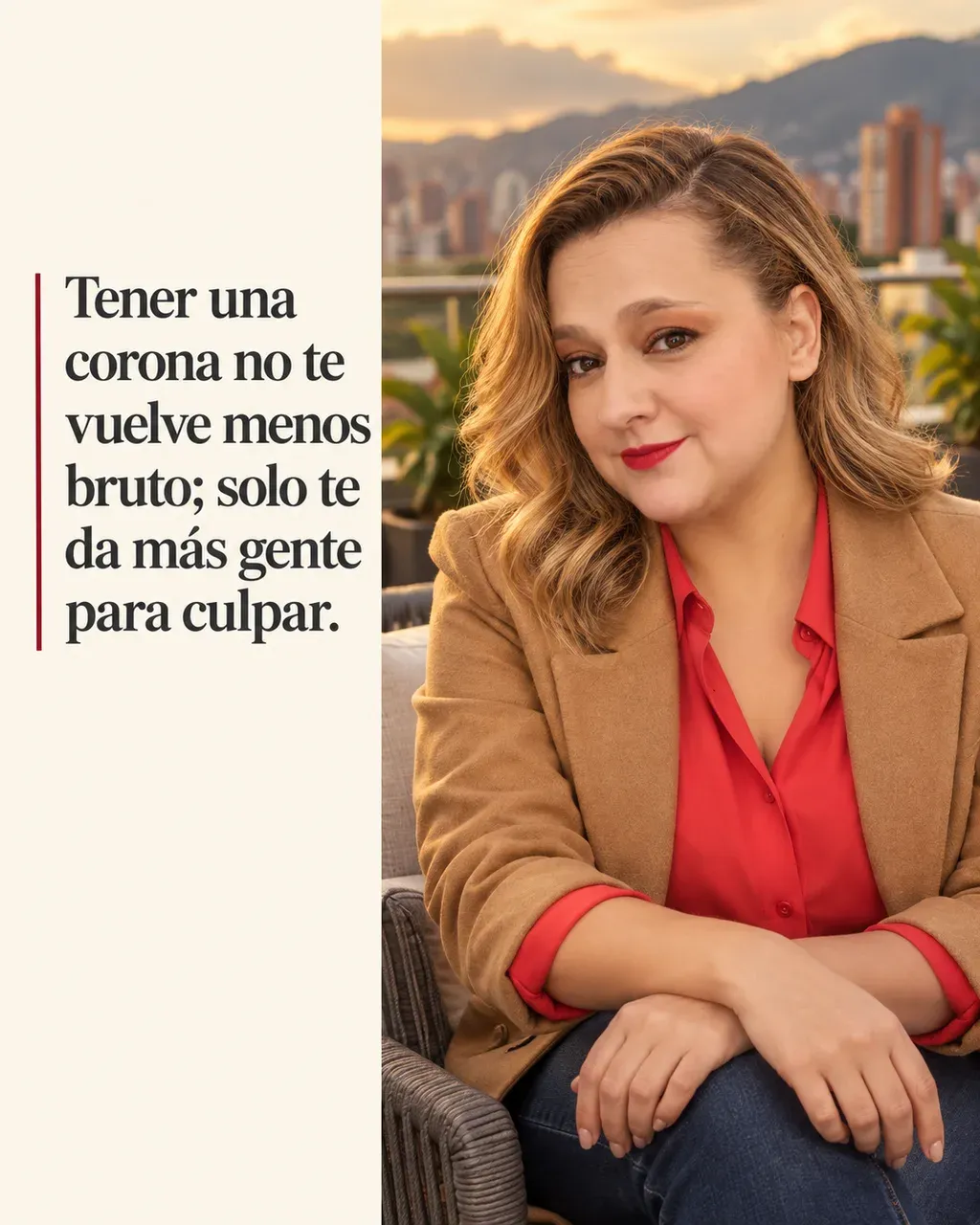 Imagen de la reseña del libro «Juego de tronos», escrita por Yenny Astrid Londoño. Ilustración de Juego de tronos, de George R. R. Martin, con un texto superpuesto: «Tener una corona no te vuelve menos bruto; solo te da más gente para culpar».
