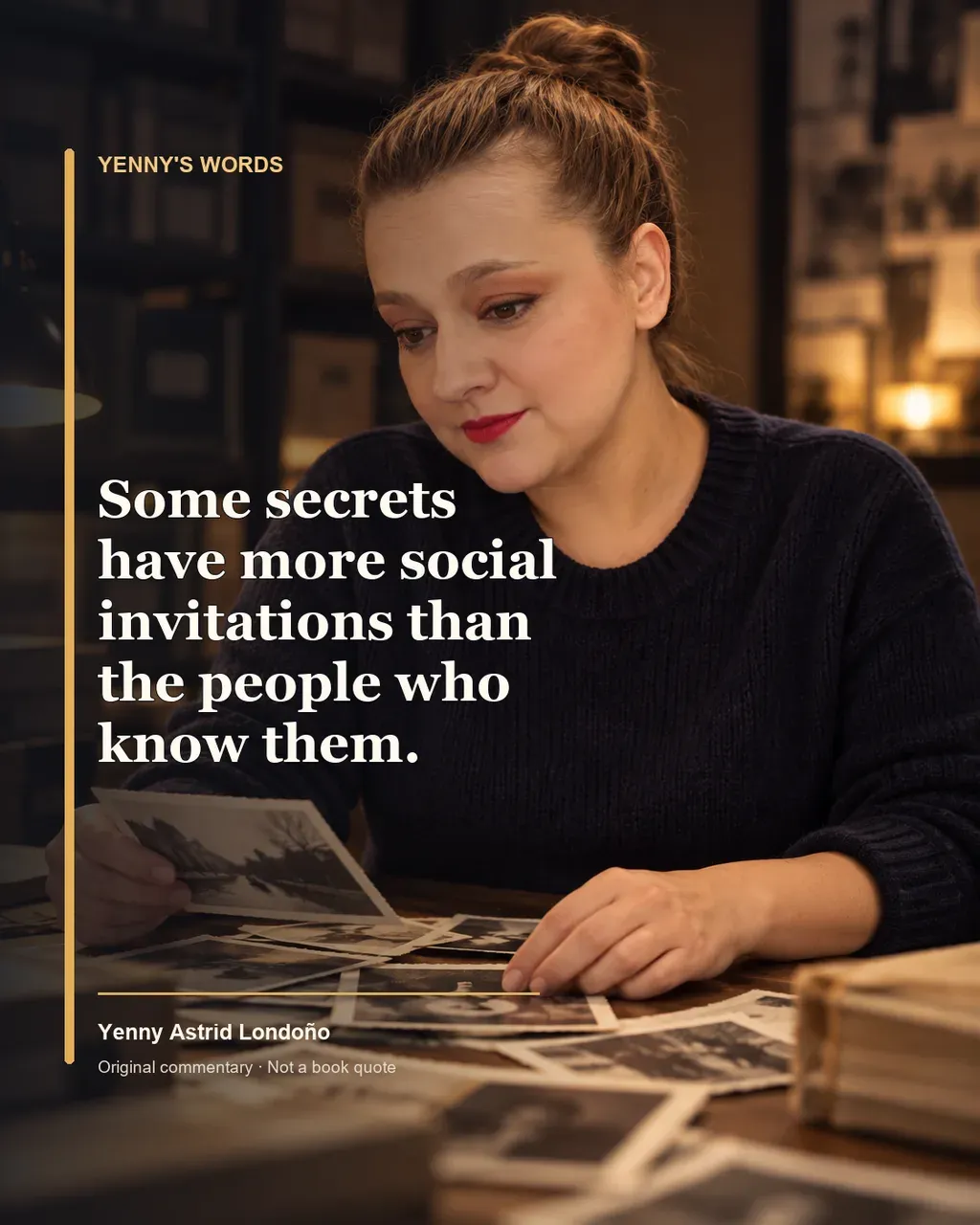 Image from Yenny Astrid Londoño’s review of “The Cuckoo”. Illustration of The Cuckoo, by Camilla Läckberg, with overlaid text: «Some secrets have more social invitations than the people who know them.»