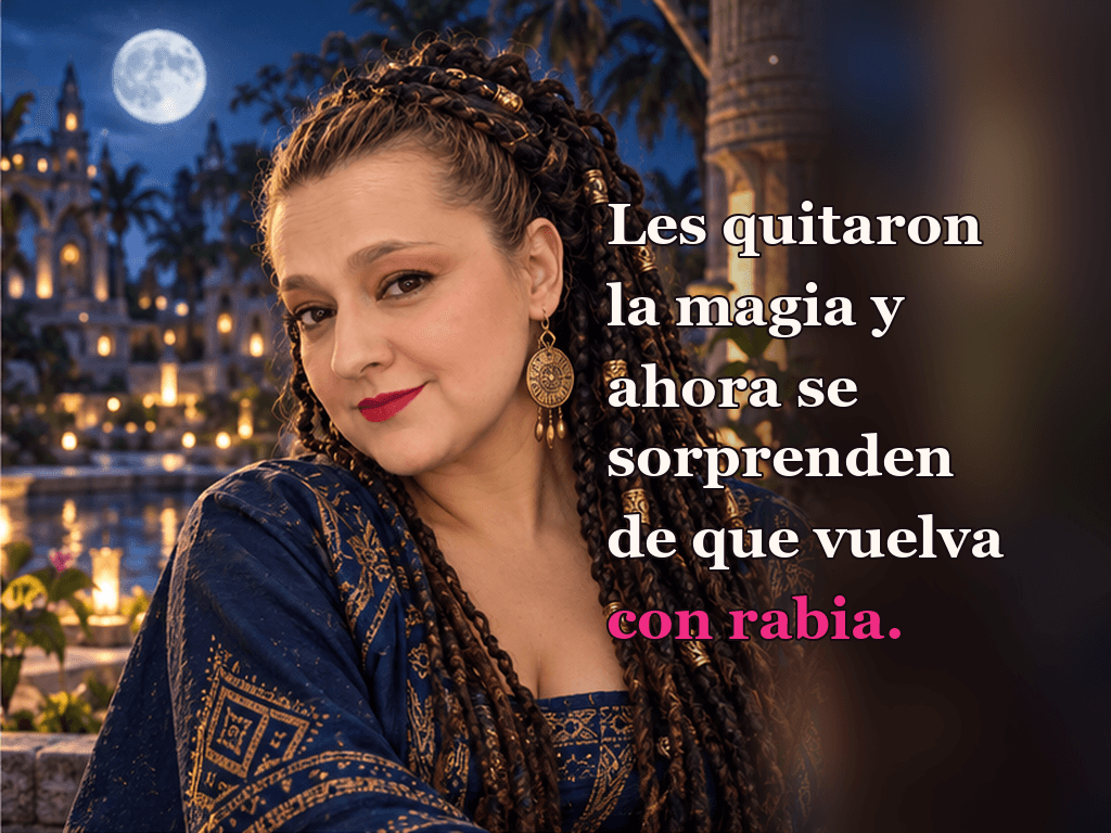 Imagen de la reseña del libro «Hijos de sangre y hueso», escrita por Yenny Astrid Londoño. Ilustración de Hijos de sangre y hueso, de Tomi Adeyemi, con un texto superpuesto: «Les quitaron la magia y ahora se sorprenden de que vuelva con rabia».