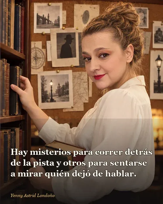 Imagen del artículo «Mejores libros de misterio que no puedes soltar: ocho casos para leer con sospecha», escrito por Yenny Astrid Londoño. Yenny guarda una lupa y se acomoda para leer una novela de misterio bajo la luz de una lámpara.