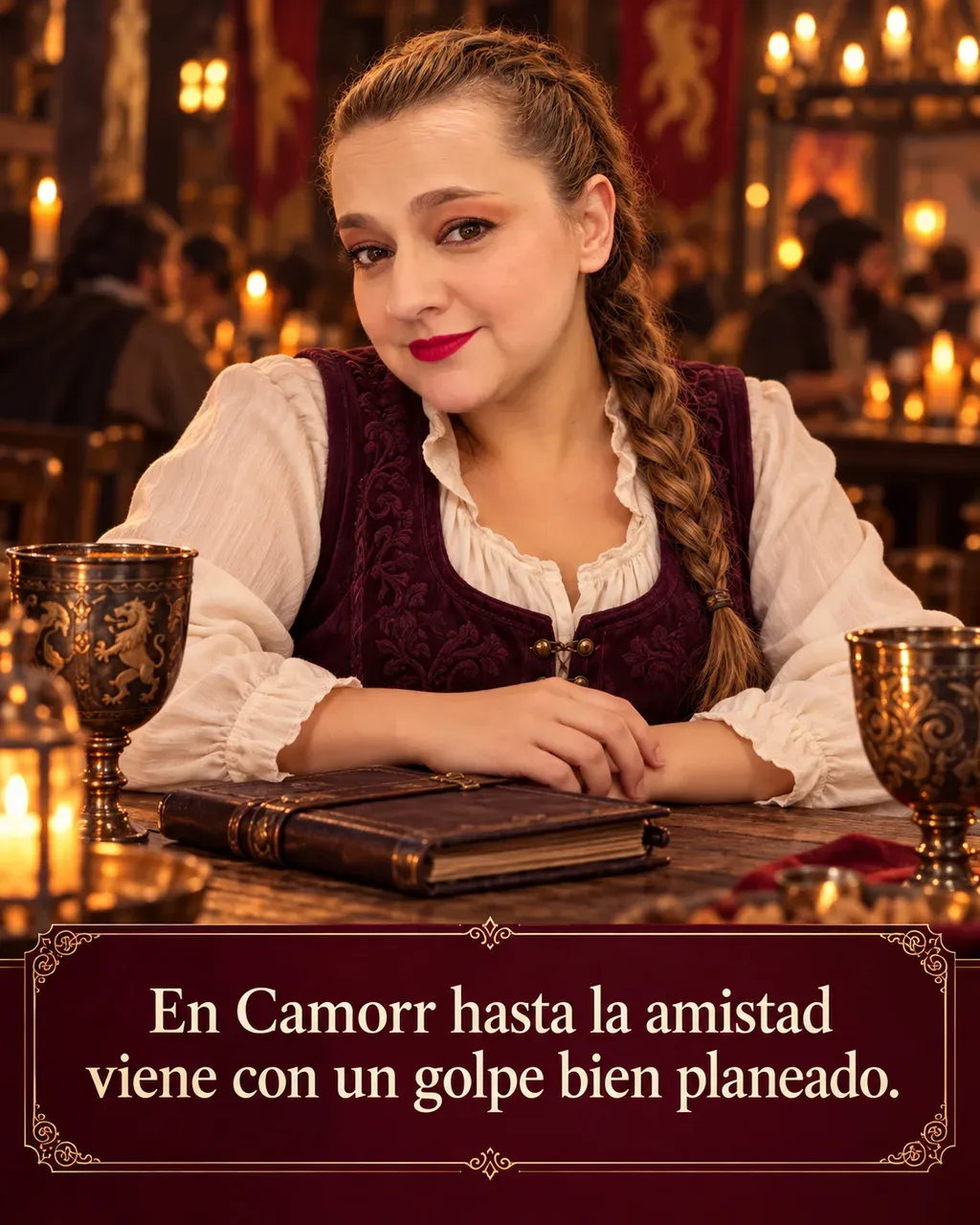 Imagen de la reseña del libro «Las mentiras de Locke Lamora», escrita por Yenny Astrid Londoño. Ilustración de Las mentiras de Locke Lamora, de Scott Lynch, con un texto superpuesto: «En Camorr hasta la amistad viene con un golpe bien planeado».