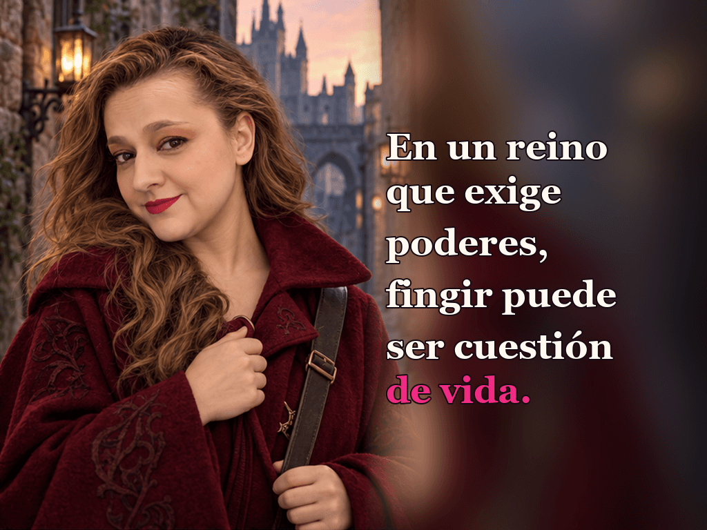 Imagen de la reseña del libro «Powerless», escrita por Yenny Astrid Londoño. Ilustración de Powerless, de Lauren Roberts, con un texto superpuesto: «En un reino que exige poderes, fingir puede ser cuestión de vida».