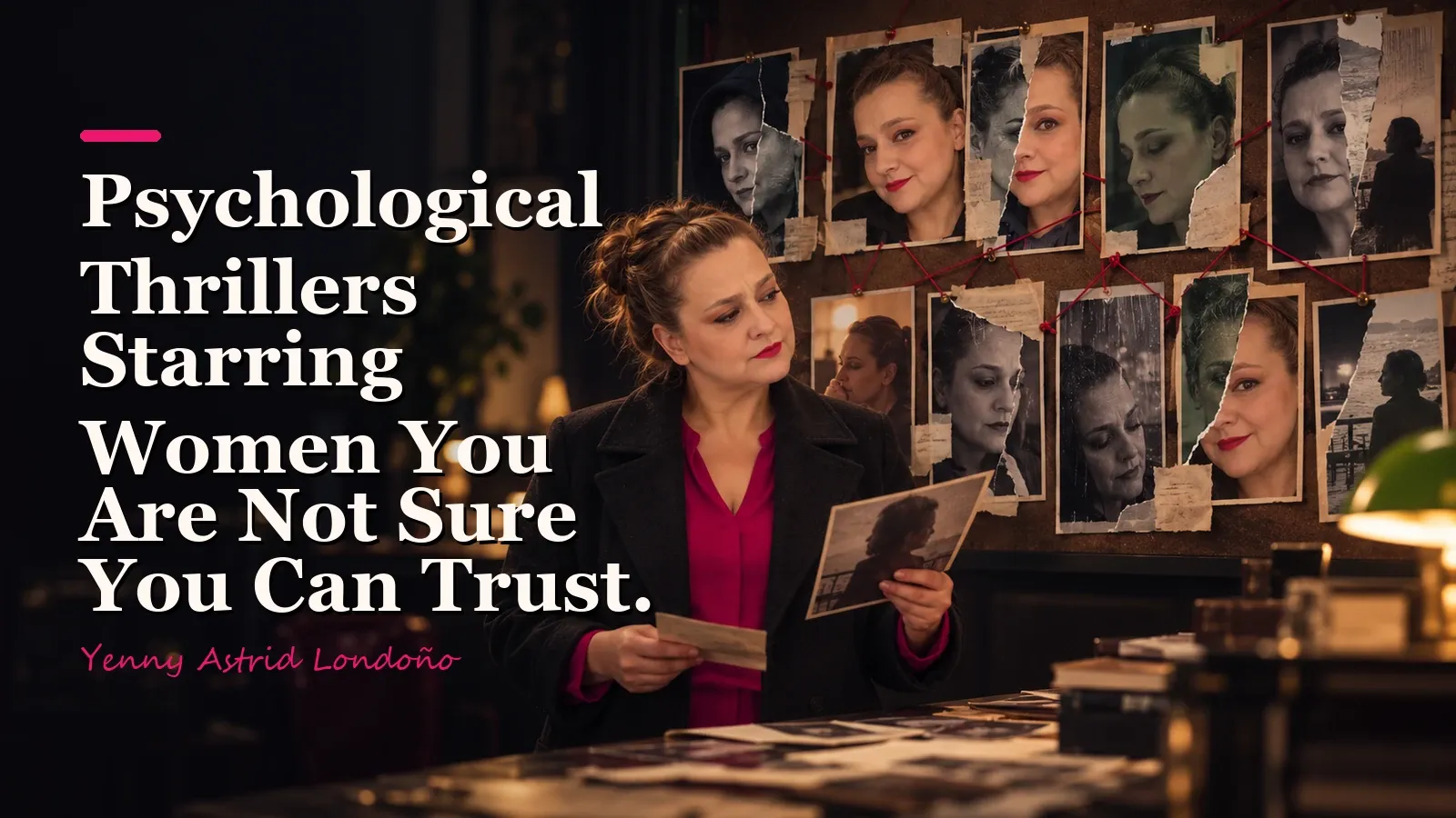 Yenny Astrid Londoño in an editorial image about Psychological Thrillers Starring Women You Are Not Sure You Can Trust.