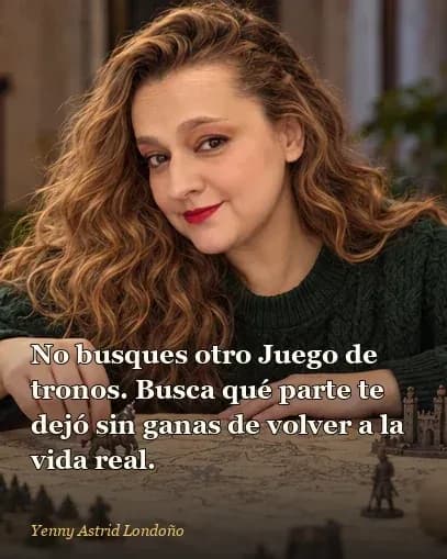 Imagen del artículo «Qué leer después de *Juego de tronos*: ocho rutas para salir de Westeros», escrito por Yenny Astrid Londoño. Yenny compara dos libros de fantasía frente a un mapa de alianzas y territorios.
