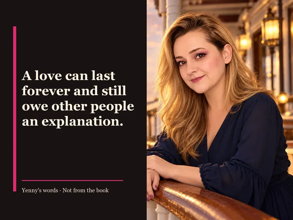 Image from Yenny Astrid Londoño’s review of “Love in the Time of Cholera”. Illustration of El amor en los tiempos del cólera, by Gabriel García Márquez, with overlaid text: «A love can last forever and still owe other people an explanation.»